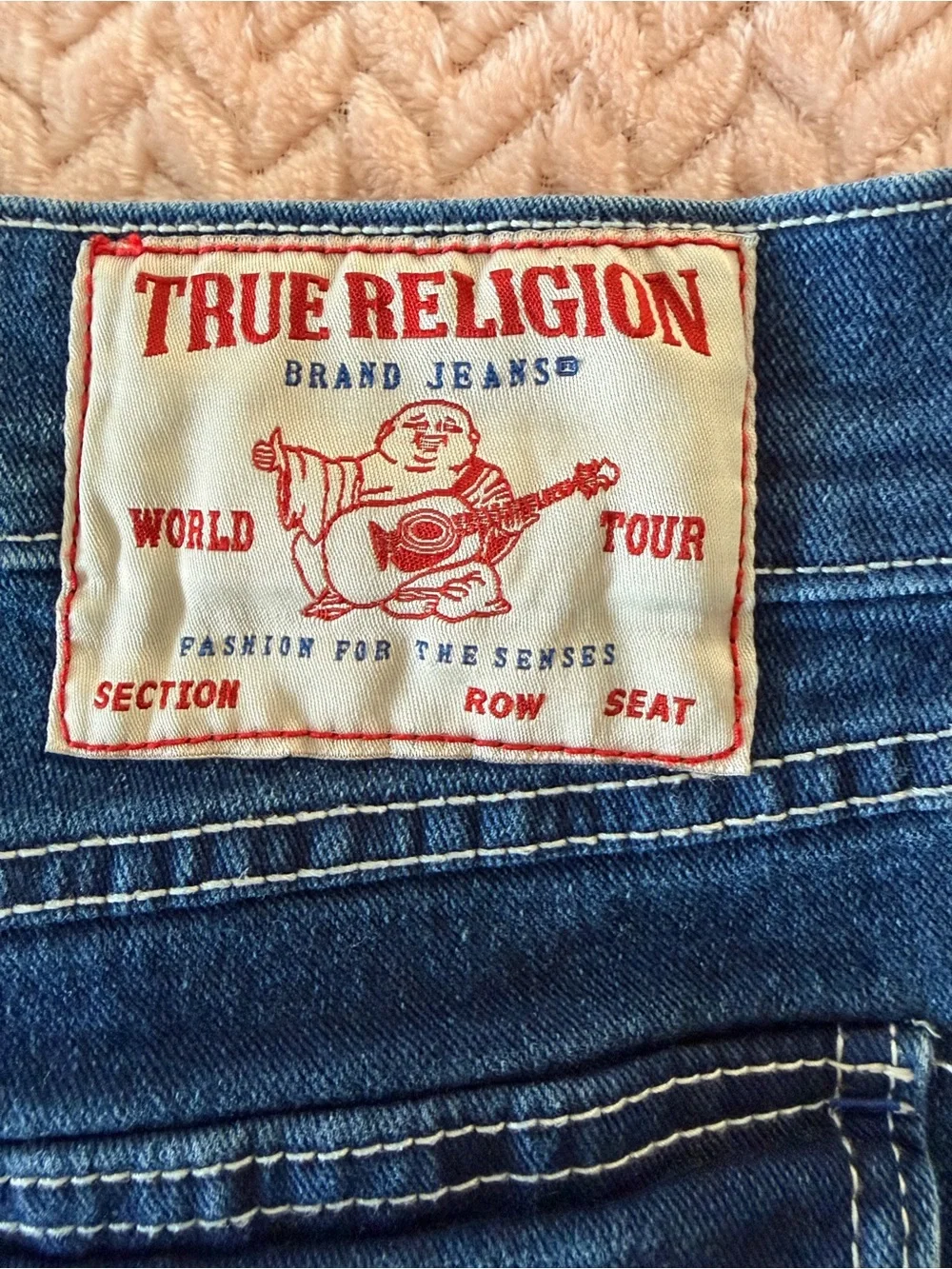 True Religion Men's Dark Blue Relaxed Straight Jeans Size 34